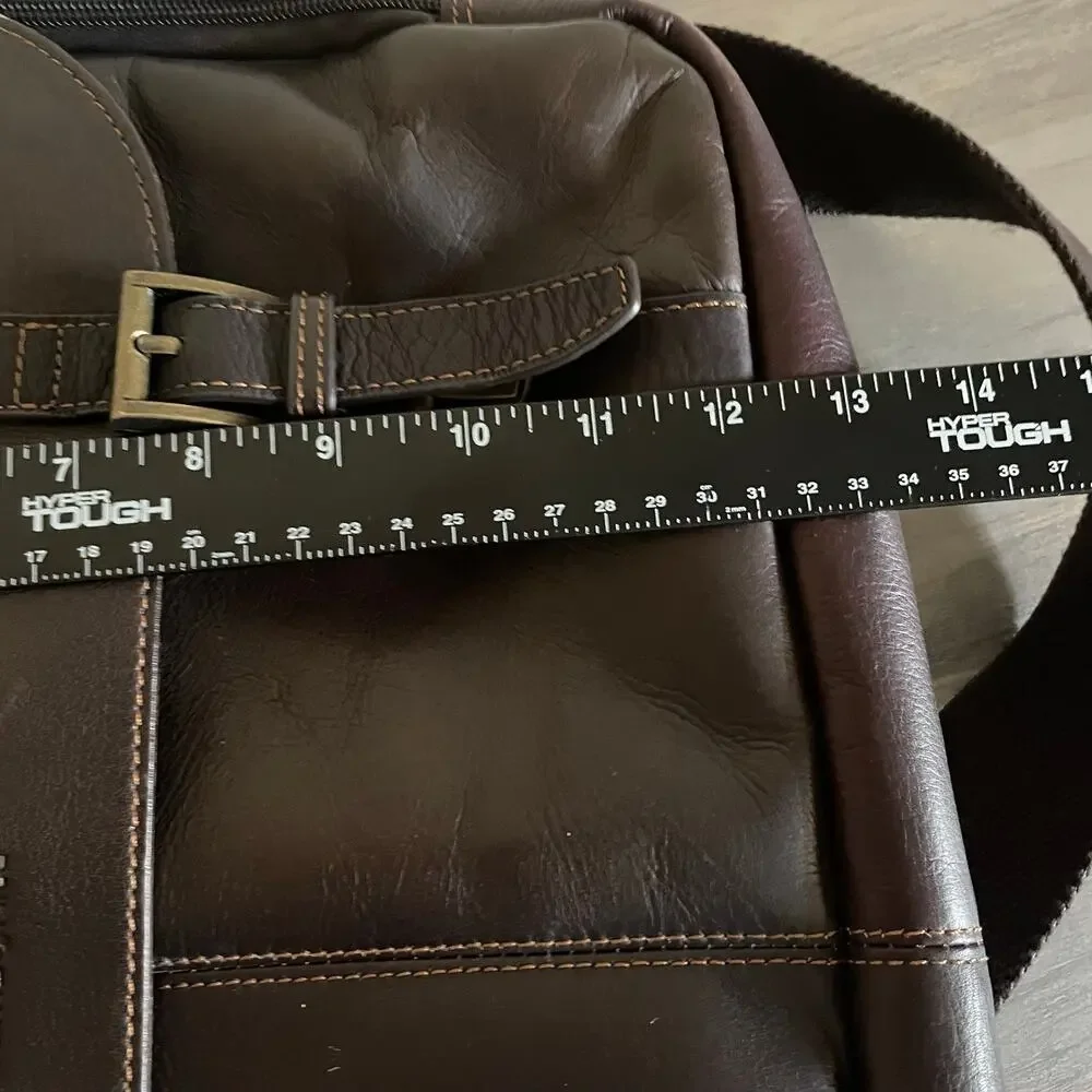 Samsonite Colombian Leather Flap Over Messenger Bag Brown Briefcase Laptop Bag